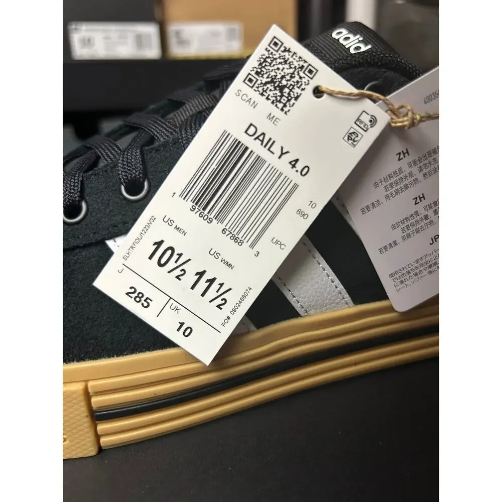 adidas Daily 4.0 Black Gum / $70 Retail!! / Size 10.5M (11.5W)  / Brand New!!